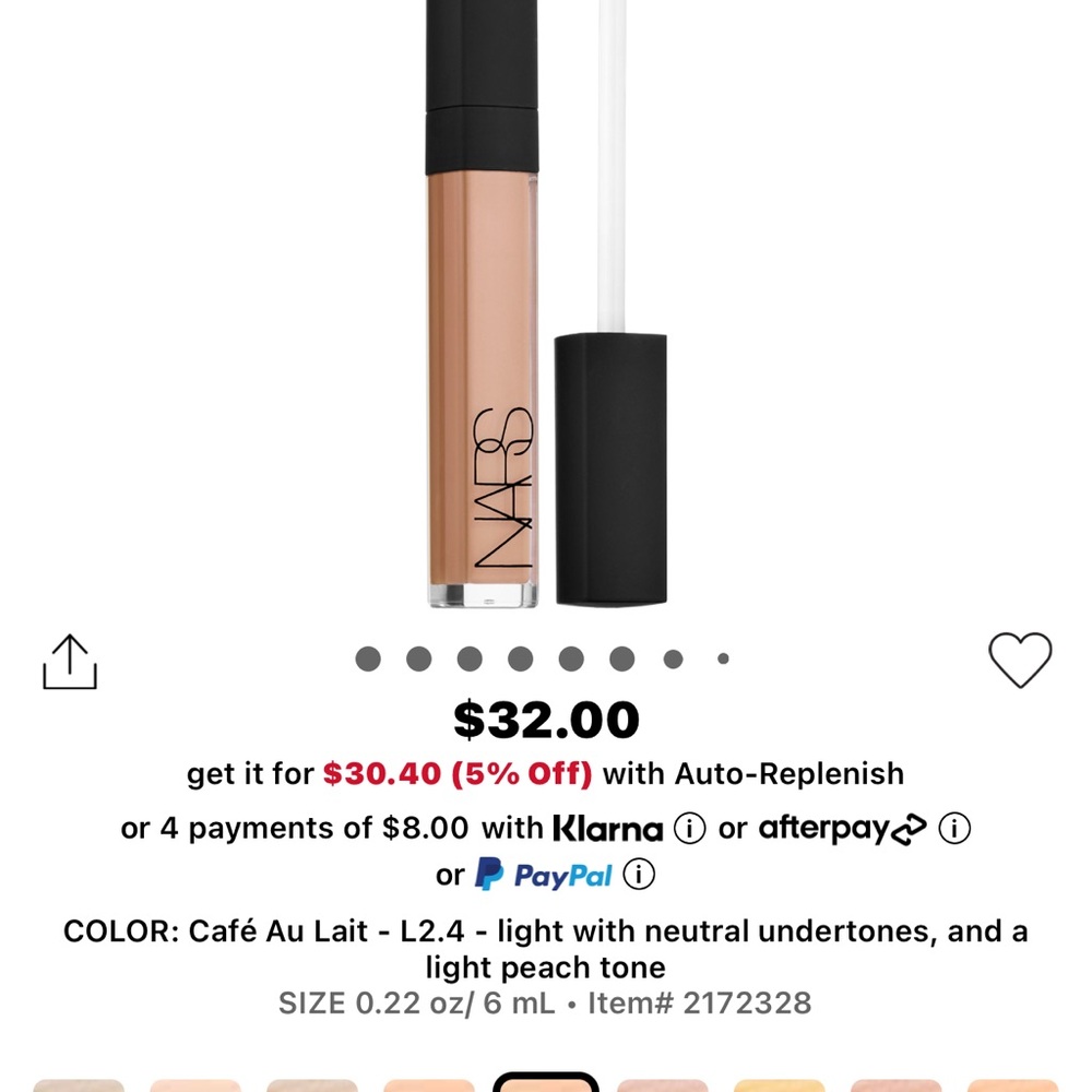 NARS Café Au Lait concealer  shade L2.4 Cafe Au Lait